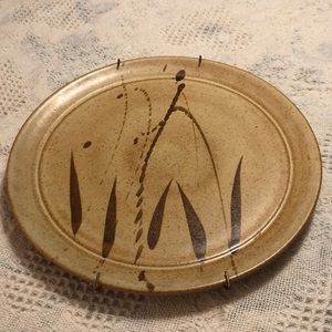 Studio Pottery Stoneware Round Plate/Pie Tray/Charger 10.5” signed